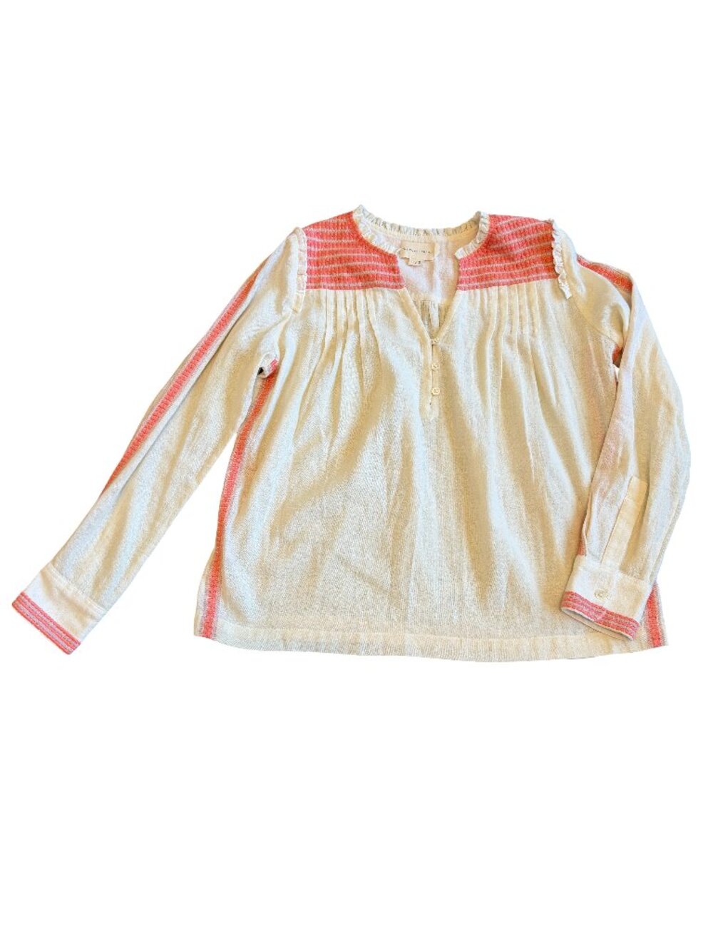 The Coast Brand 100% Cotton Long Sleeve Shirt Relaxed Fit Embroidered One Size